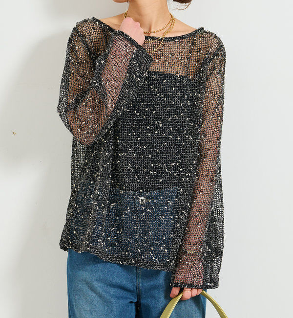  「メッシュニットプルオーバー」|ニット・セーター|