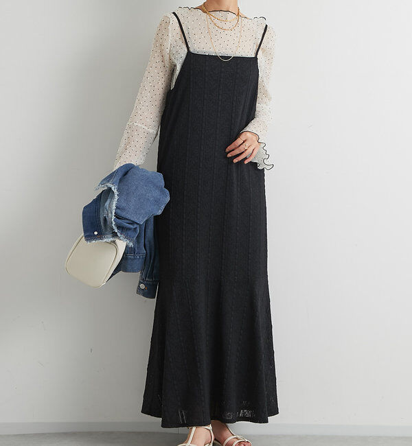  「レースキャミワンピース」|その他|ブラック