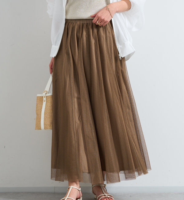  「パターンチュールギャザーフレアスカート」|スカート|モカ