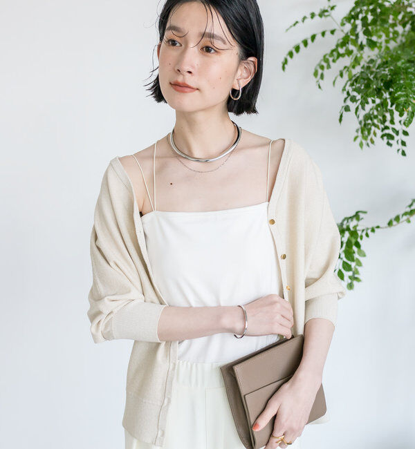  「【カップ付きで楽ちん】カップインブラトップ」|キャミソール|