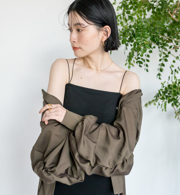  「【カップ付きで楽ちん】カップインブラトップ」|キャミソール|