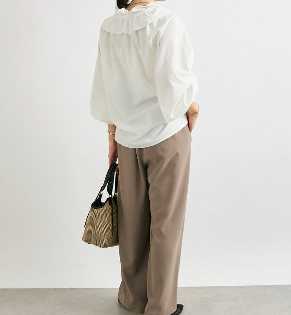  「【着映え◎】ギャザーフリルカラーブラウス」|シャツ・ブラウス|