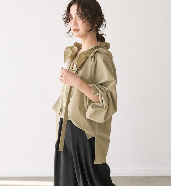  「【着映え◎】ギャザーフリルカラーブラウス」|シャツ・ブラウス|