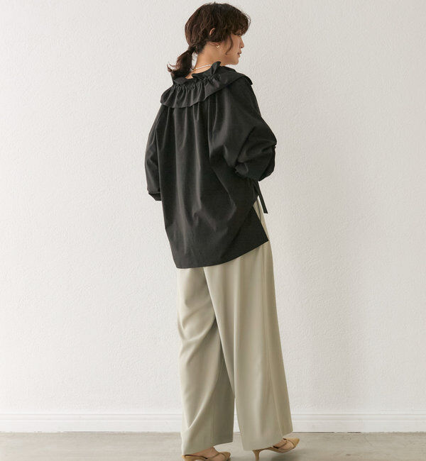  「【着映え◎】ギャザーフリルカラーブラウス」|シャツ・ブラウス|