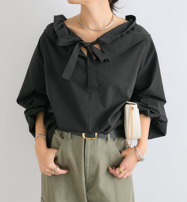  「【着映え◎】ギャザーフリルカラーブラウス」|シャツ・ブラウス|
