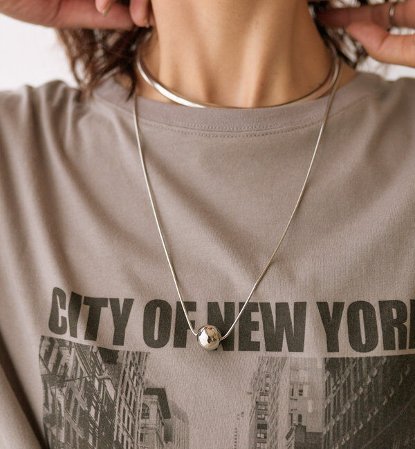  「【存在感が光る】ボールチャームスライドネックレス」|ネックレス|