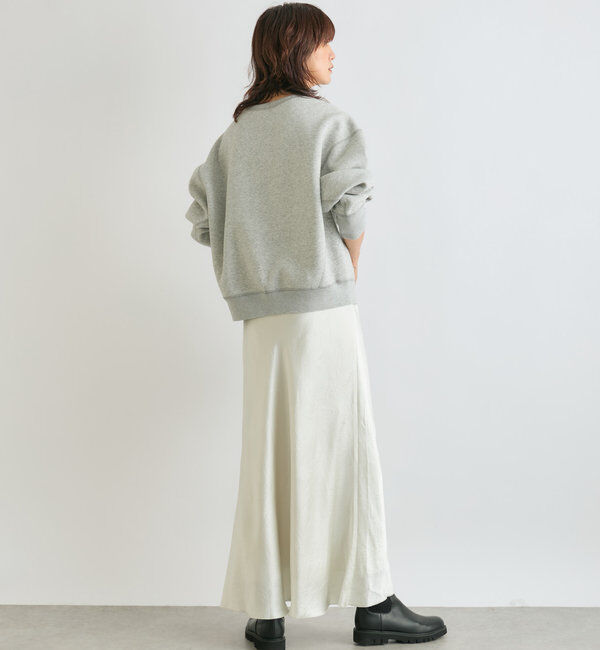  「【華やかな光沢感】ワッシャーサテンバイアススカート」|スカート|