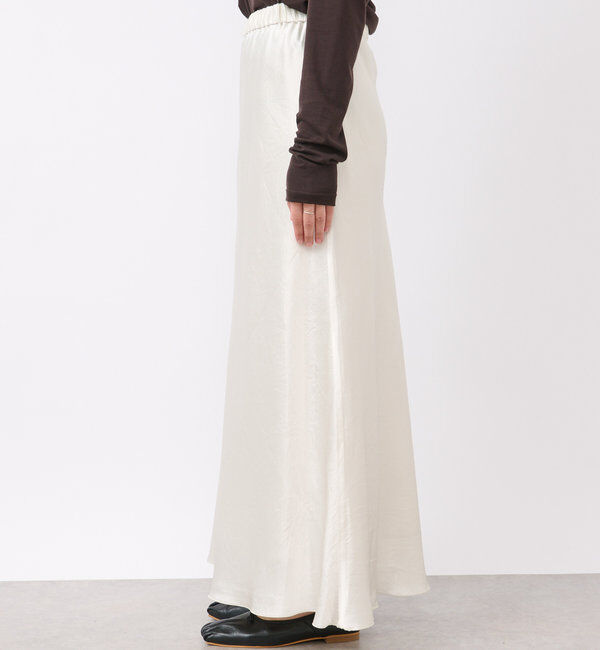  「【華やかな光沢感】ワッシャーサテンバイアススカート」|スカート|