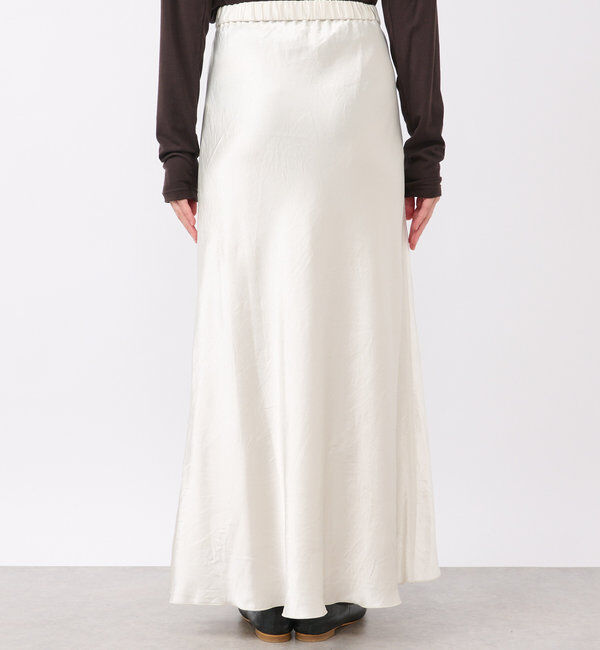  「【華やかな光沢感】ワッシャーサテンバイアススカート」|スカート|