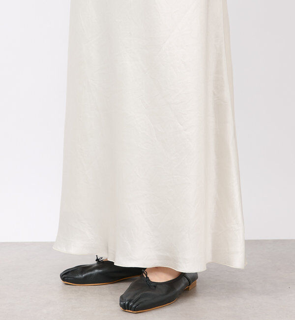  「【華やかな光沢感】ワッシャーサテンバイアススカート」|スカート|