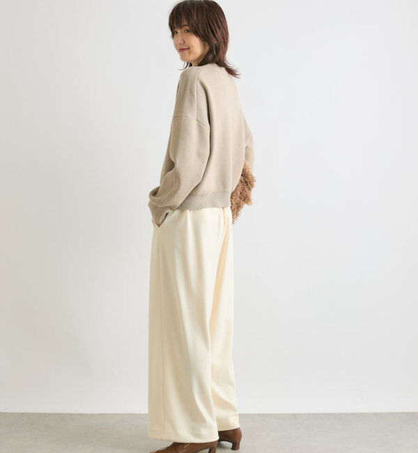  「【秋冬素材が登場！】両面起毛タックワイドスラックス」|チノ|