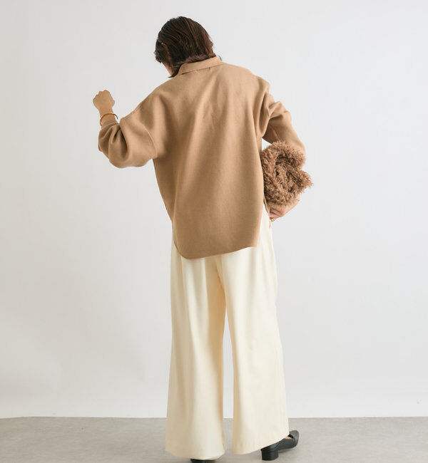  「【秋冬素材が登場！】両面起毛タックワイドスラックス」|チノ|