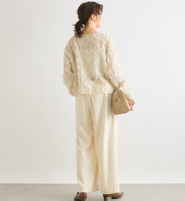  「【秋冬素材が登場！】両面起毛タックワイドスラックス」|チノ|