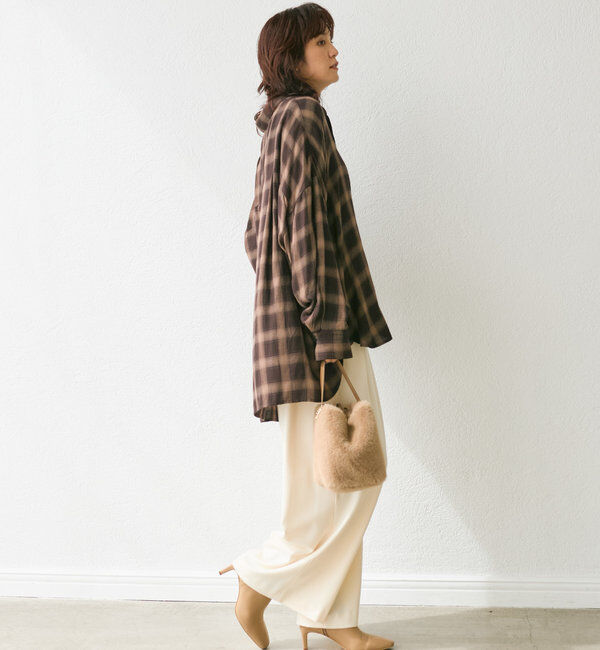  「【秋冬素材が登場！】両面起毛タックワイドスラックス」|チノ|