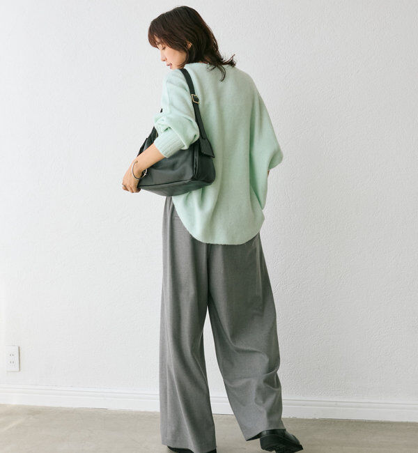  「【秋冬素材が登場！】両面起毛タックワイドスラックス」|チノ|