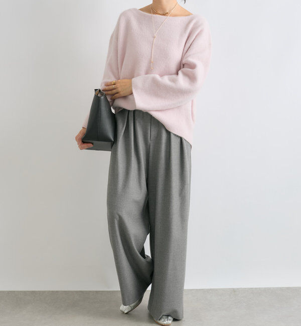  「【秋冬素材が登場！】両面起毛タックワイドスラックス」|チノ|