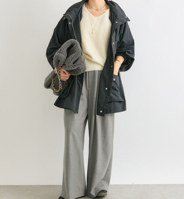  「【秋冬素材が登場！】両面起毛タックワイドスラックス」|チノ|