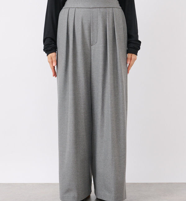  「【秋冬素材が登場！】両面起毛タックワイドスラックス」|チノ|