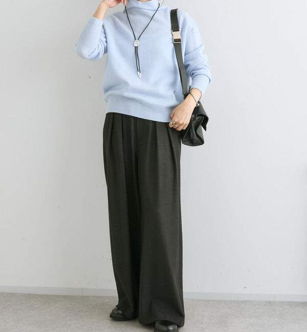  「【秋冬素材が登場！】両面起毛タックワイドスラックス」|チノ|