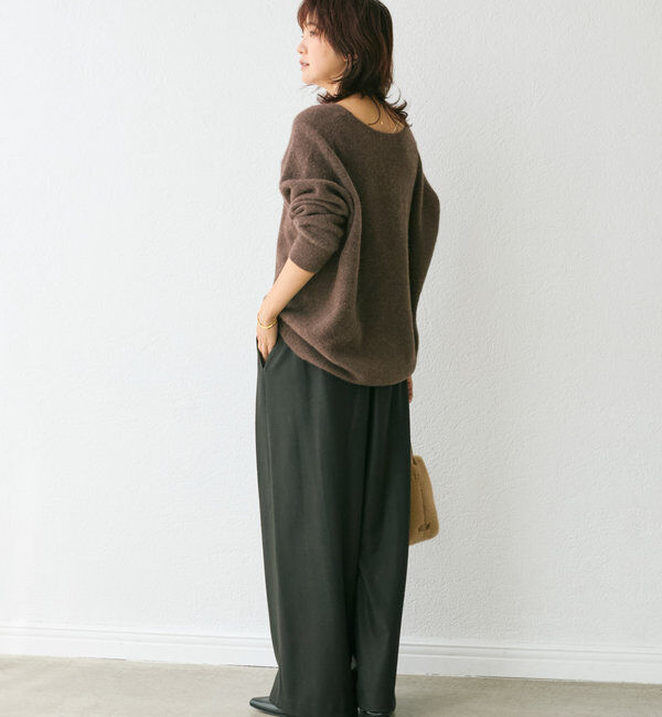  「【秋冬素材が登場！】両面起毛タックワイドスラックス」|チノ|