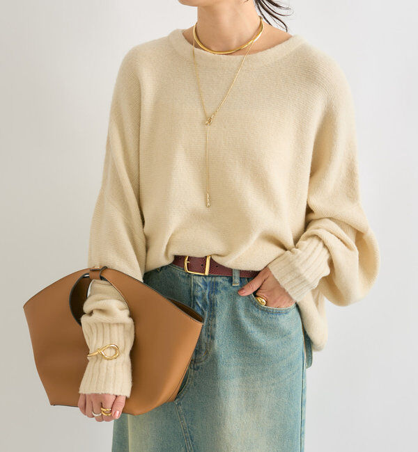  「【着心地抜群】バックテールワイドニット」|ニット・セーター|オフホワイト