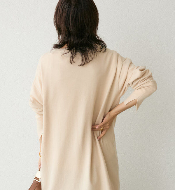  「【抜け感◎】ディープVニットワンピース」|ワンピース|