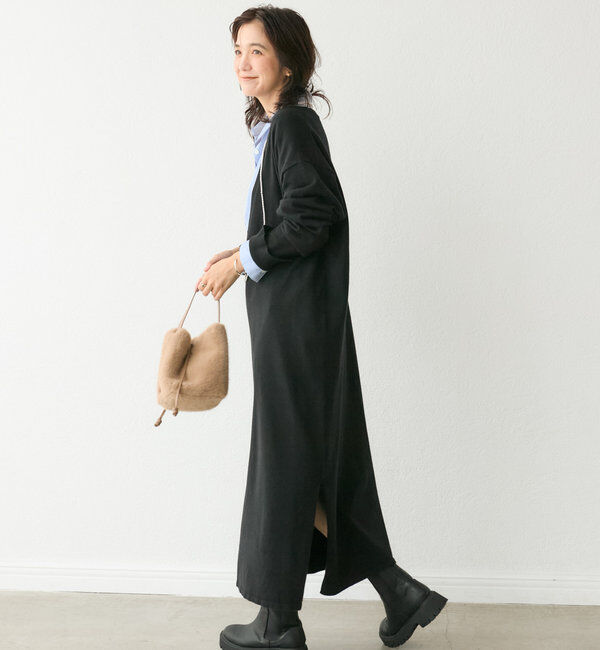  「【抜け感◎】ディープVニットワンピース」|ワンピース|