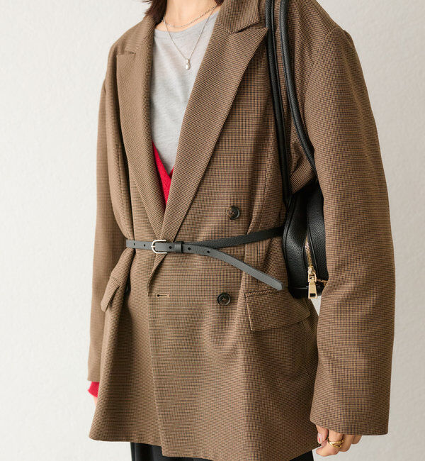  「【コーデのポイントに】レザー細ベルト」|ベルト|