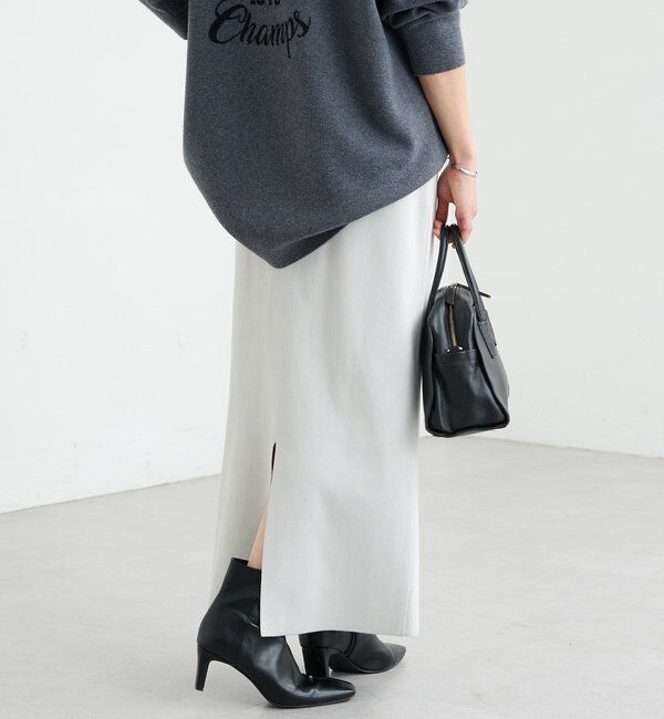  「【楽ちん美シルエット】コットンストレッチニットスカート」|スカート|