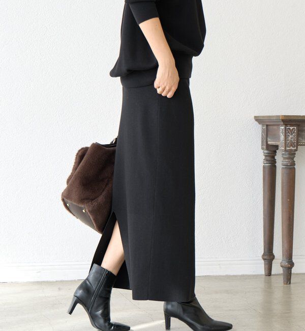  「【楽ちん美シルエット】コットンストレッチニットスカート」|スカート|
