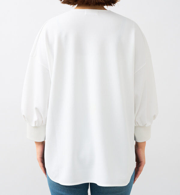  「【着心地抜群】カットジョーゼット5分袖プルオーバー」|Tシャツ・カットソー|