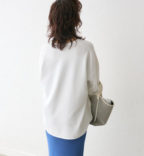  「【着心地抜群】カットジョーゼット5分袖プルオーバー」|Tシャツ・カットソー|