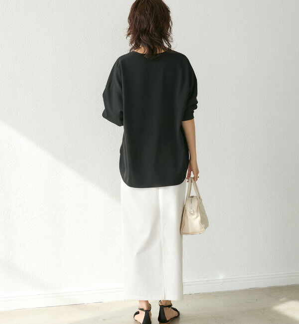  「【着心地抜群】カットジョーゼット5分袖プルオーバー」|Tシャツ・カットソー|