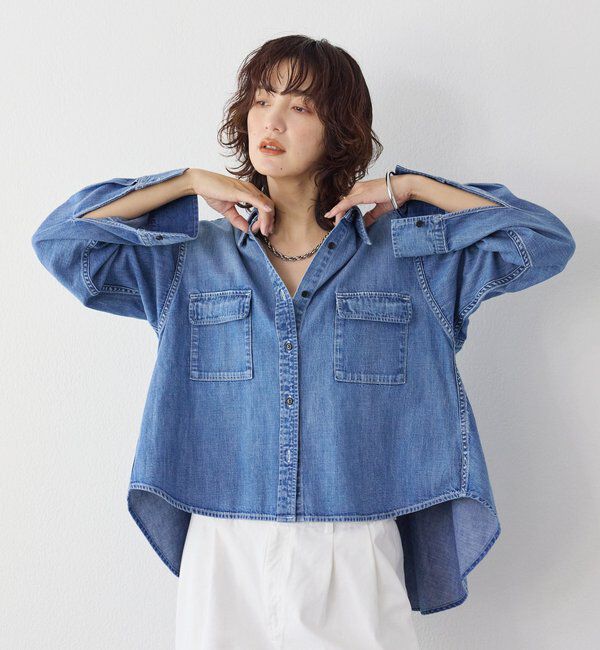  「予約【RIMH（リムエイチ）】バックフレアショートシャツ」|シャツ・ブラウス|