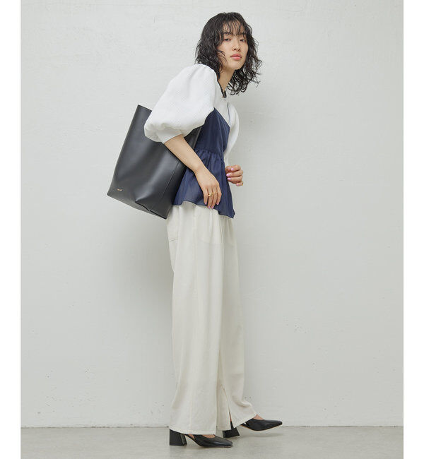  「ジャージーワイドタックパンツ」|スラックス|