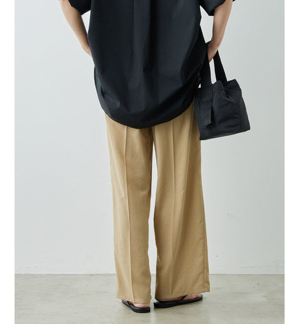  「ジャージーワイドタックパンツ」|スラックス|