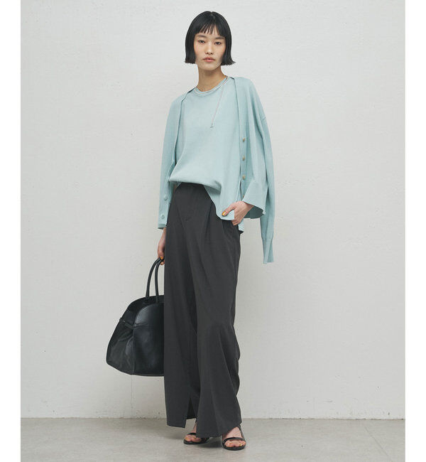  「ジャージーワイドタックパンツ」|スラックス|