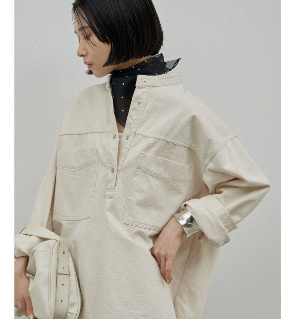  「デニムスキッパーシャツ」|シャツ・ブラウス|アイボリー