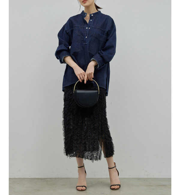  「デニムスキッパーシャツ」|シャツ・ブラウス|ネイビー