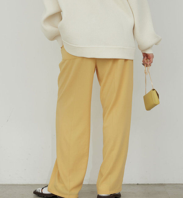  「【リニューアル！】ジャージーワイドタックパンツ」|チノ|