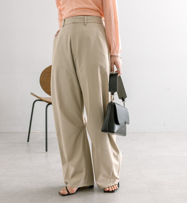  「【３サイズ/6色展開】カーブスラックス」|チノ|