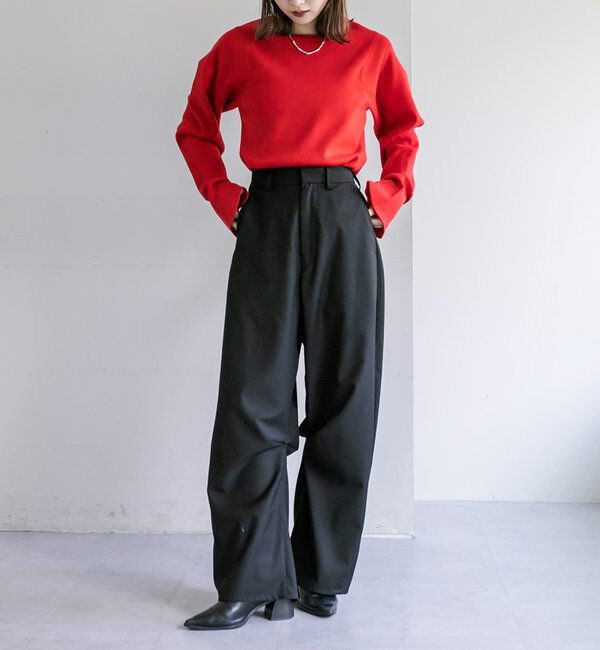  「【３サイズ/6色展開】カーブスラックス」|チノ|