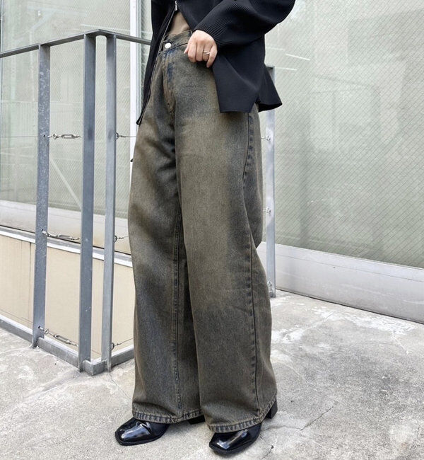  「【今期No.1デニム/3サイズ展開】オーバーダイワイドデニム」|デニム|