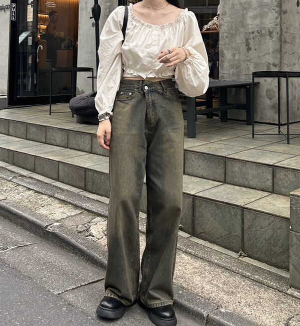  「【今期No.1デニム/3サイズ展開】オーバーダイワイドデニム」|デニム|