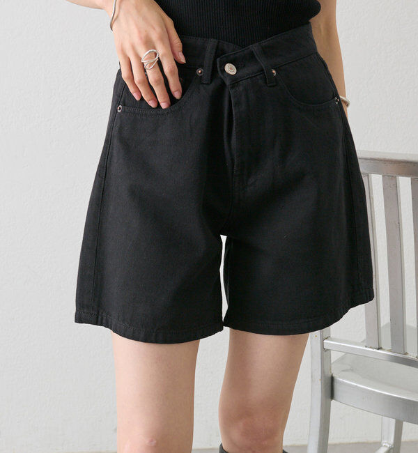  「デニムショートパンツ」|チノ|ブラック