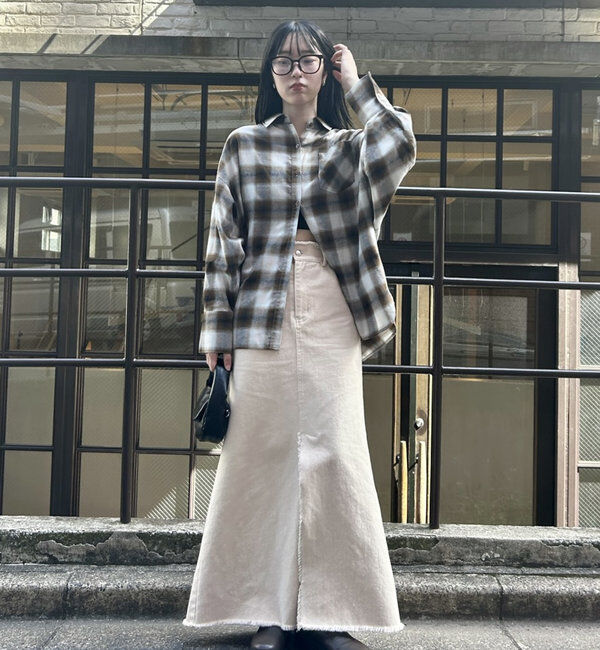  「【美シルエット◎】スリットマーメイドスカート」|スカート|