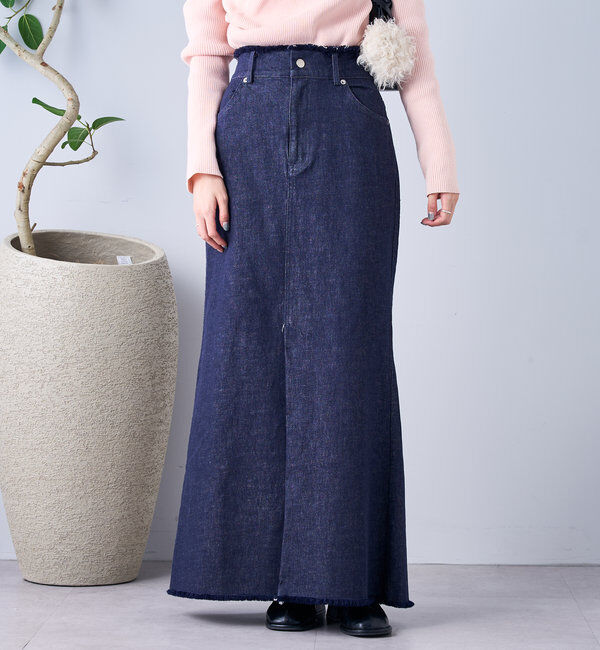  「【美シルエット◎】スリットマーメイドスカート」|スカート|