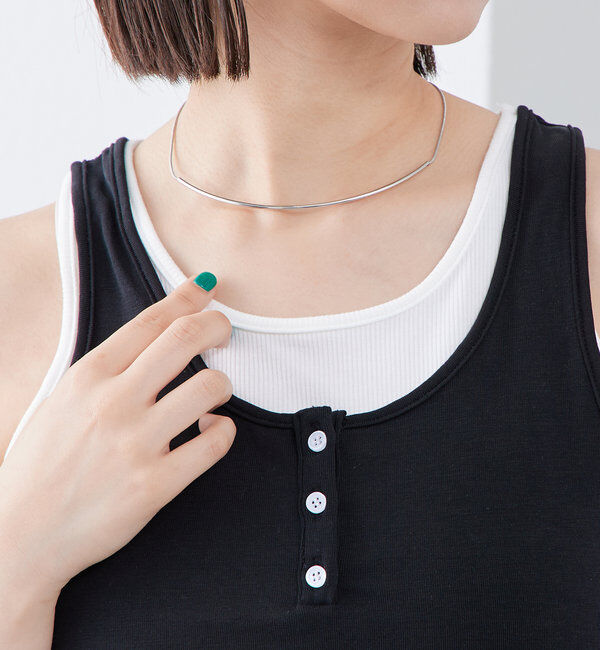  「[Eau]カーブモチーフチョーカーネックレス」|ネックレス|シルバー