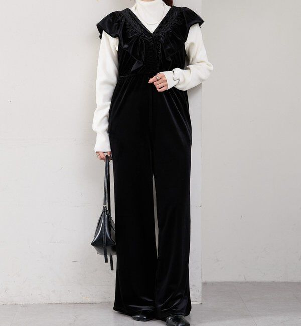  「ベロアフリルオールインワン」|オールインワン|