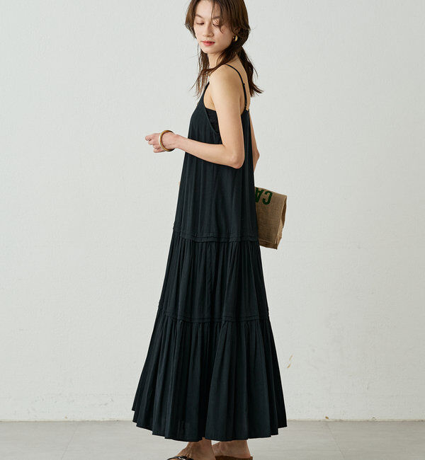  「【3サイズ展開】サテンティアードキャミワンピース」|ワンピース|